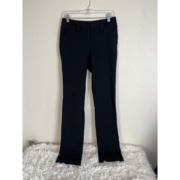 Diane Von Furstenberg Wicker Straight Leg Stretch Pants in Black Sz 6 - Picture 3 of 7